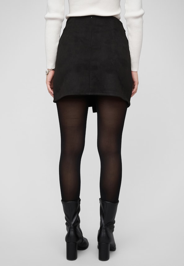 Skirt in faux suede look with zipper-1