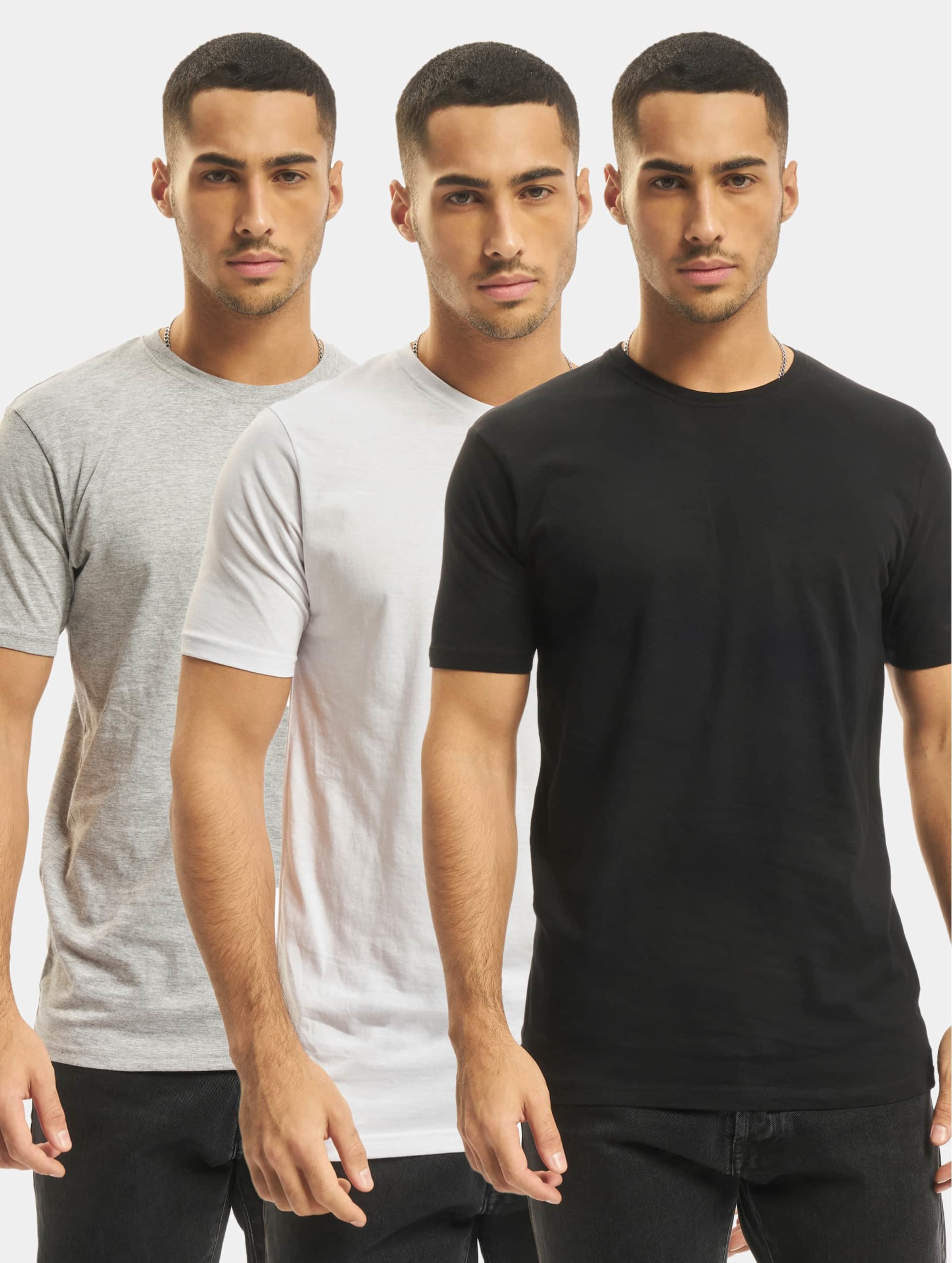 Denim Project 3-Pack T-Shirt Mannen,Unisex op kleur grijs, Maat 2XL