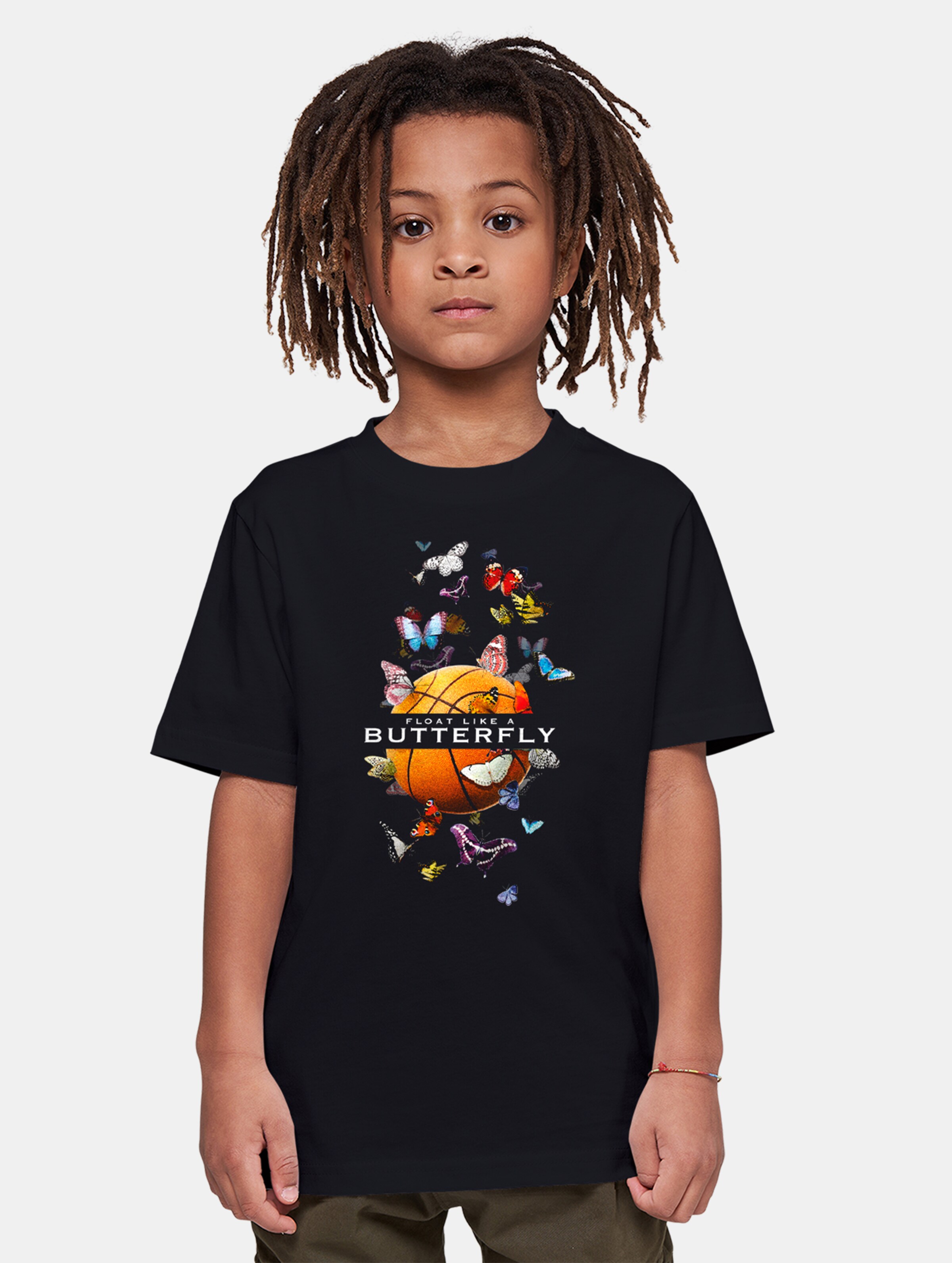 Mister Tee - Kids Butterfly Baller Kinder T-shirt - Kids 134/140 - Zwart