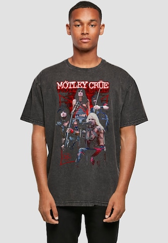Motley Crue - Live Montage Acid Washed Heavy Oversized Tee