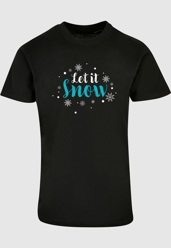 Let it snow Basic Round Neck T-Shirt-2