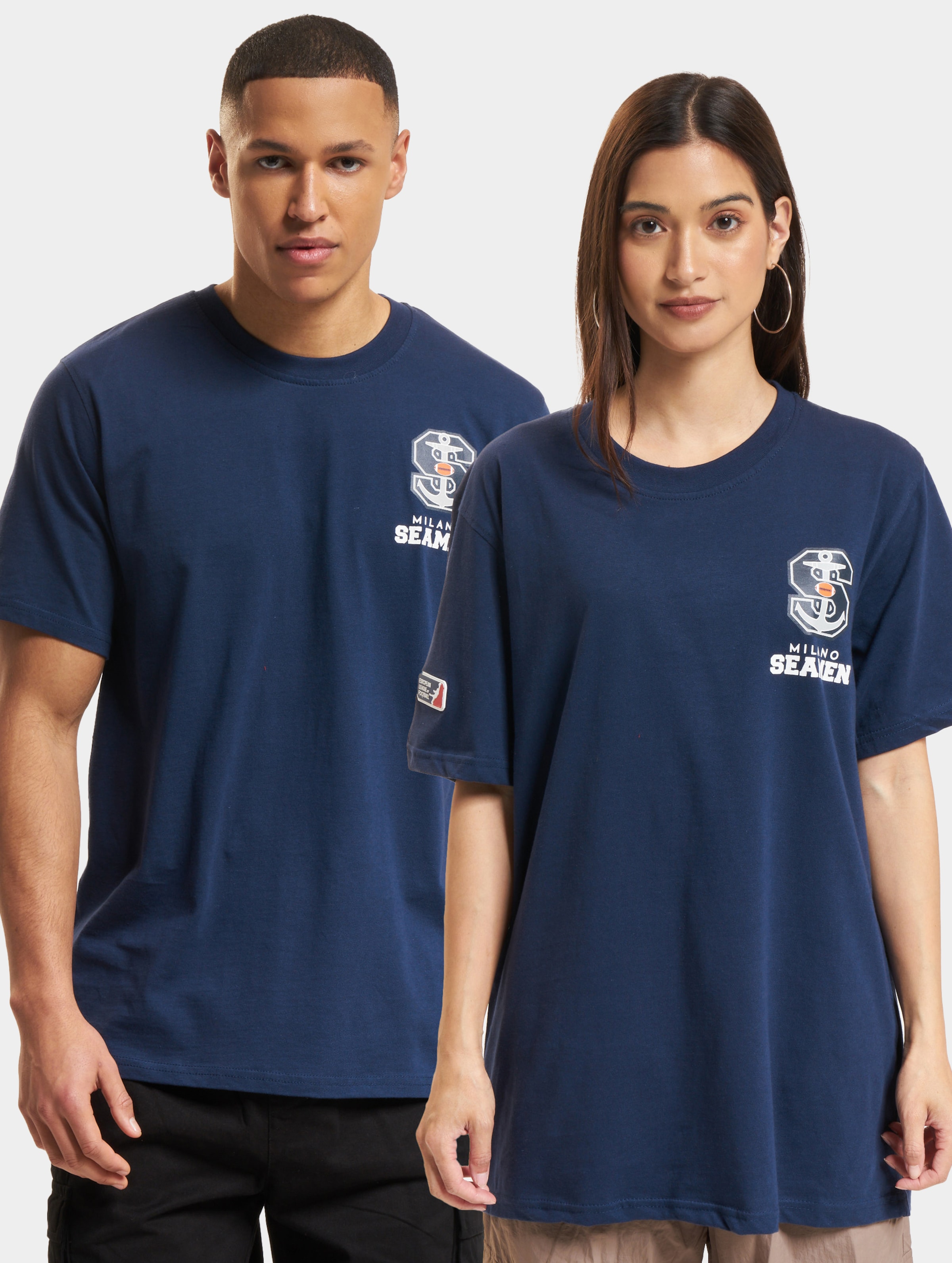 European League Of Football ELF Milano Seamen 1 T-Shirt Unisex op kleur blauw, Maat 4XL
