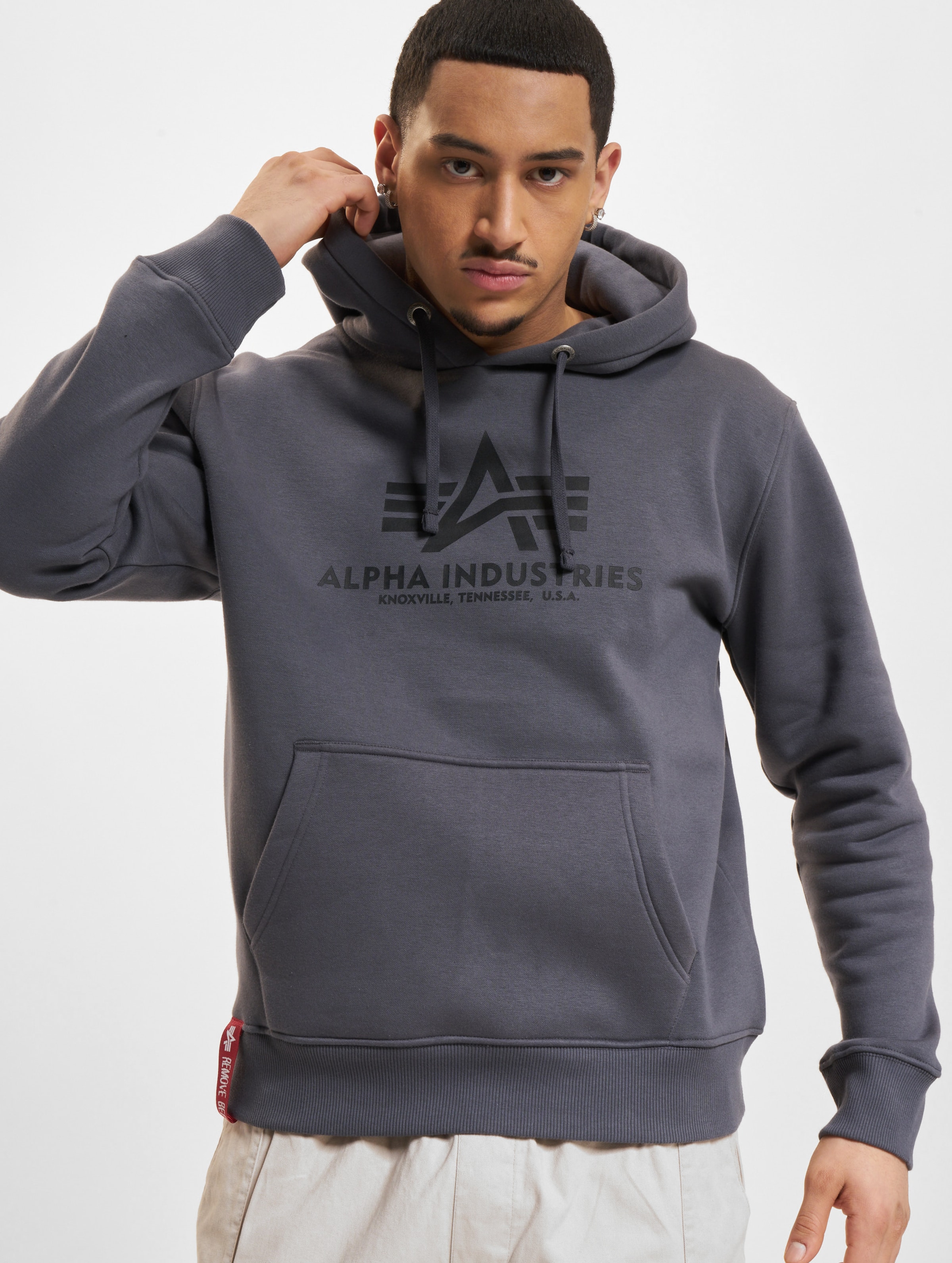 Alpha Industries Basic Hoodies Mannen op kleur blauw, Maat XXL