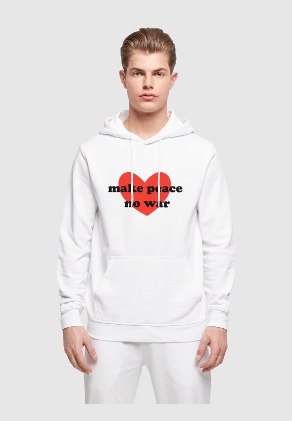 Peace - Red Heart White Basic Hoody-0