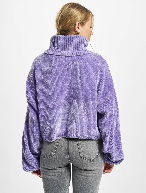 Ladies Short Chenille Turtleneck-1