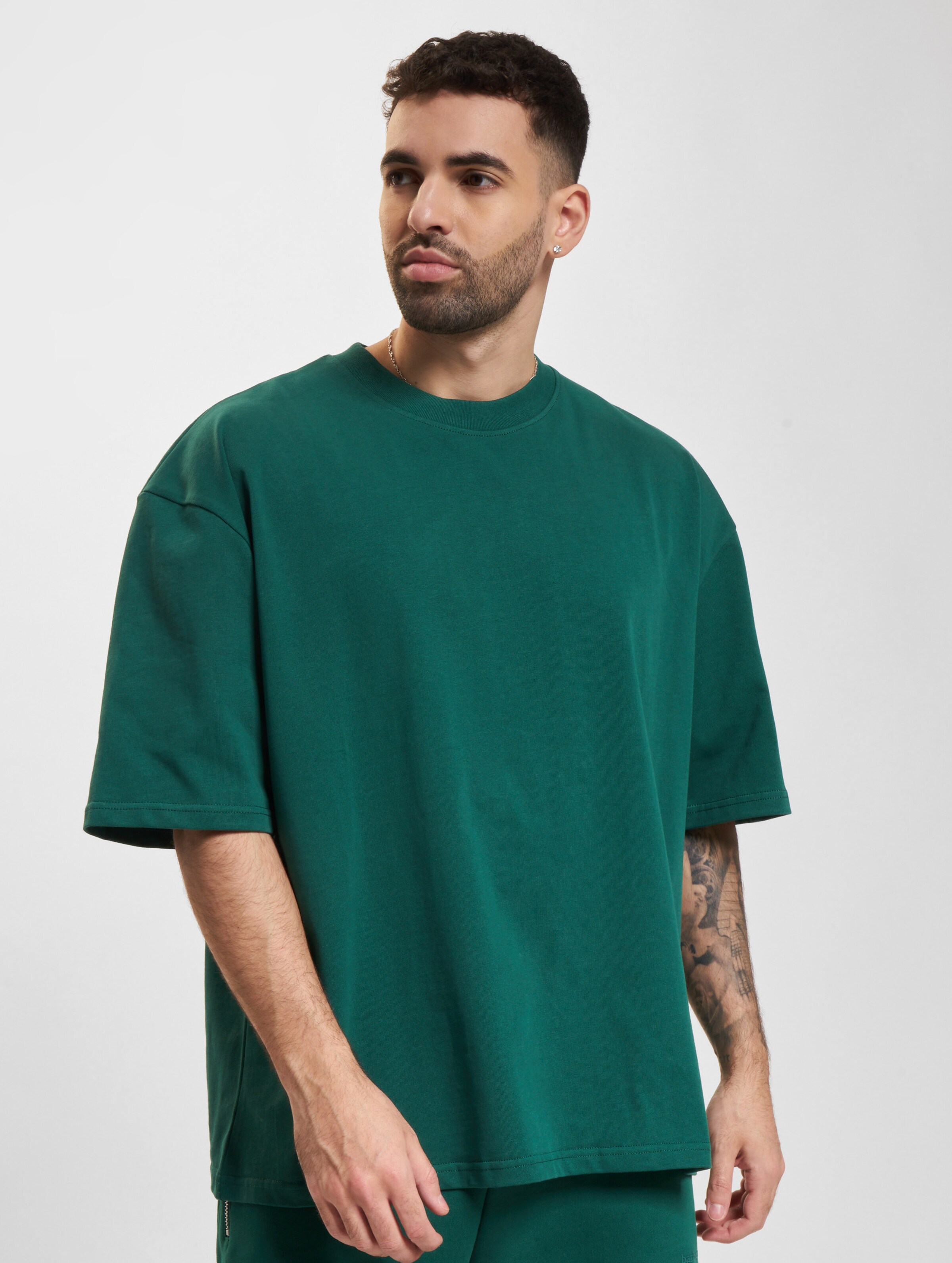 Bazix Republiq Super Heavy Blank T-Shirt Mannen op kleur groen, Maat M