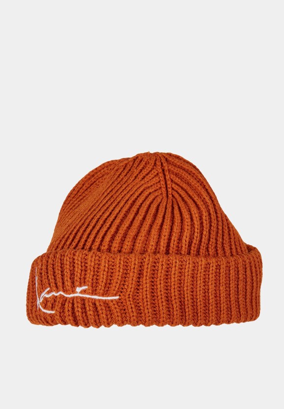 KA214-038-2 Signature Fisherman Beanie Cognac-2