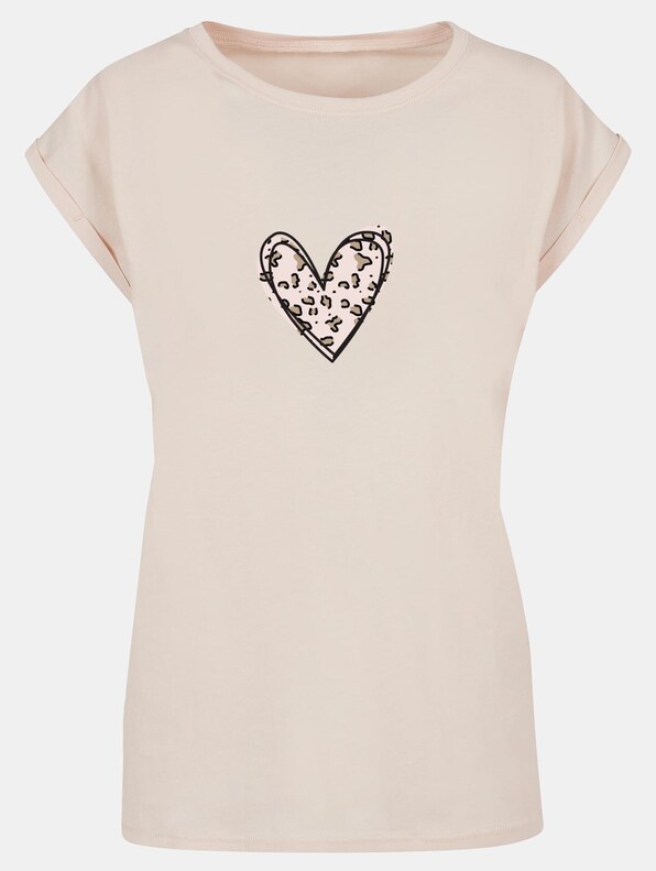 Ladies Valentines Day - Leopard Heart Extended Shoulder-2