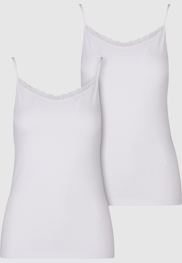 Ladies Basic Tank Top Cotton Lace 2-Pack-8