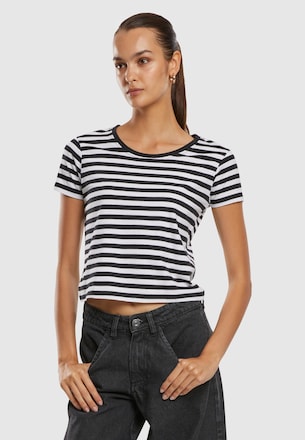 Ladies Short Striped Tee