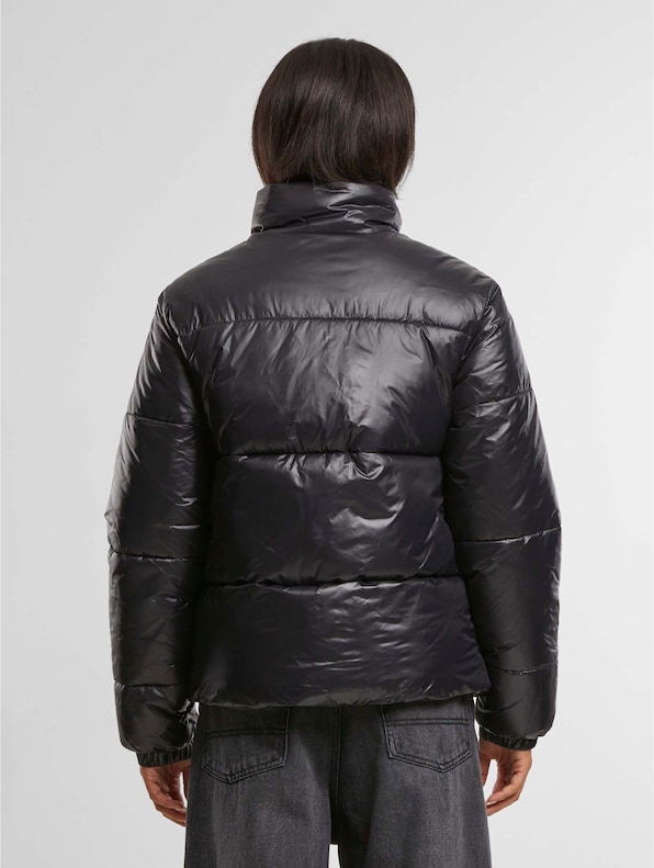 Ladies Recycled Short Shiny Puffer -1