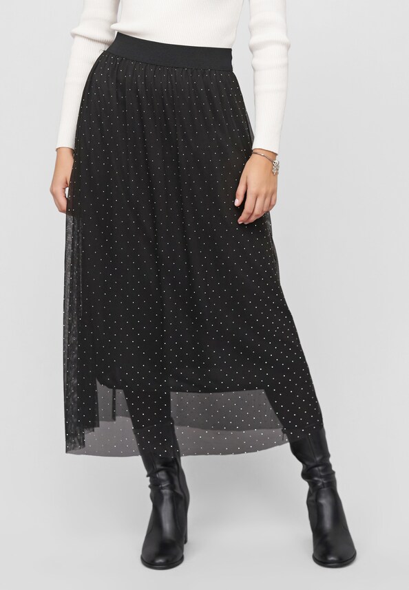 Longform Skirt with rhinestones-0