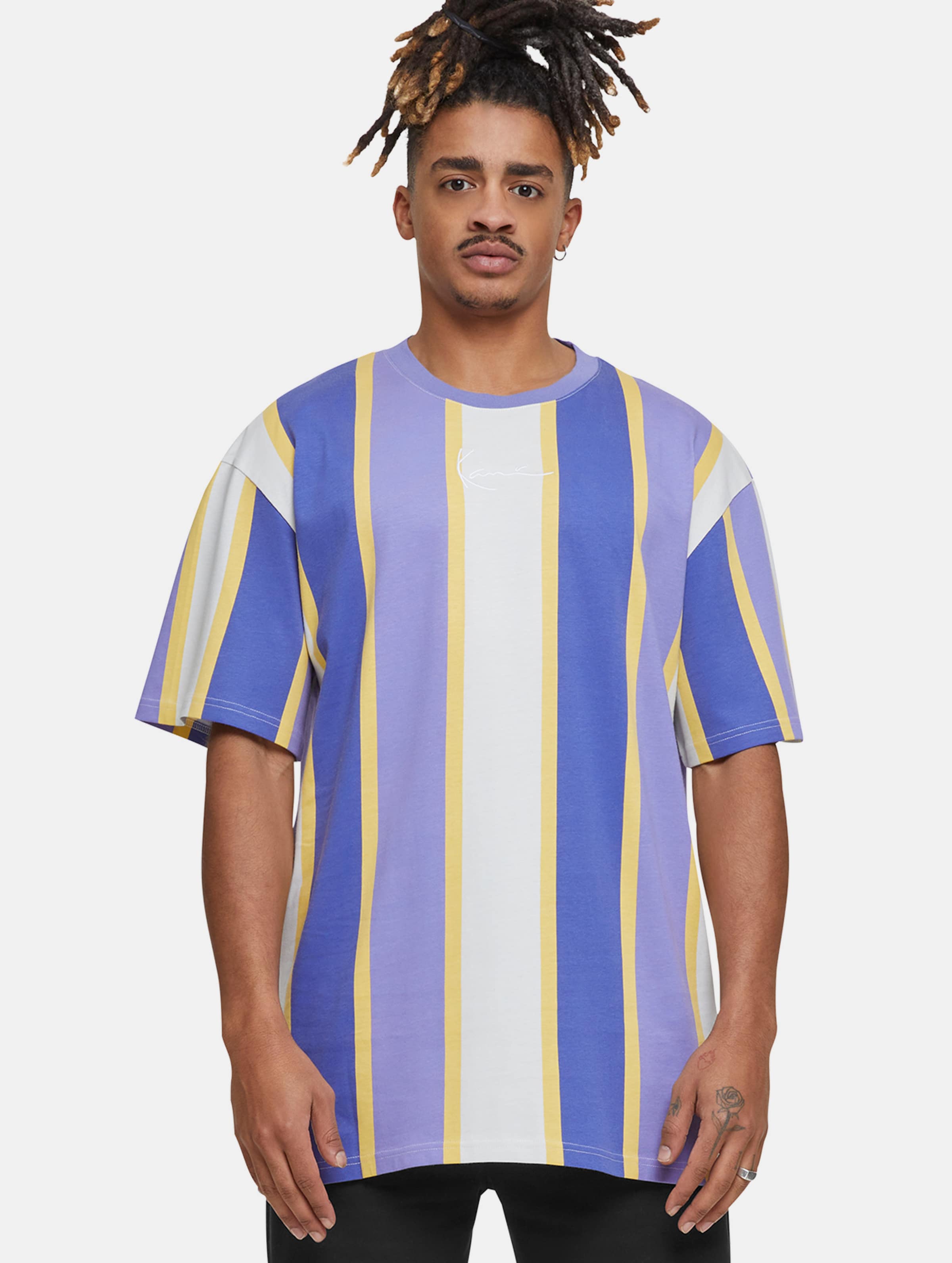 Karl Kani Small Signature Stripe T-Shirt op kleur blauw, Maat M