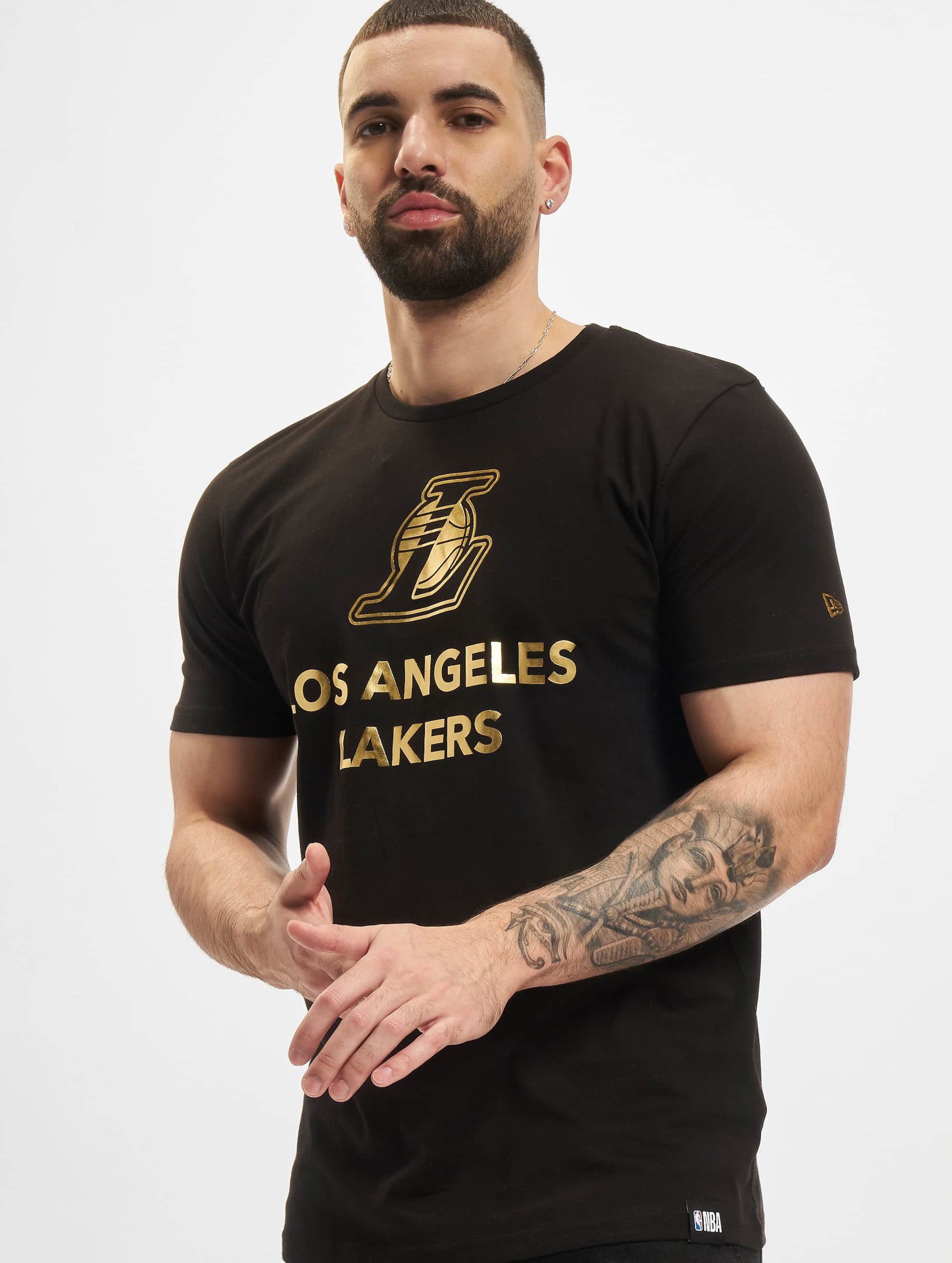 New Era NBA Los Angeles Lakers Metallic T-Shirt Mannen op kleur zwart, Maat M