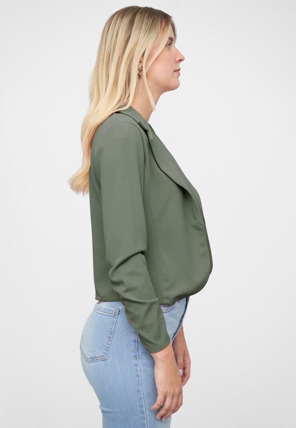 Short Blazer with ruched sleeves-3