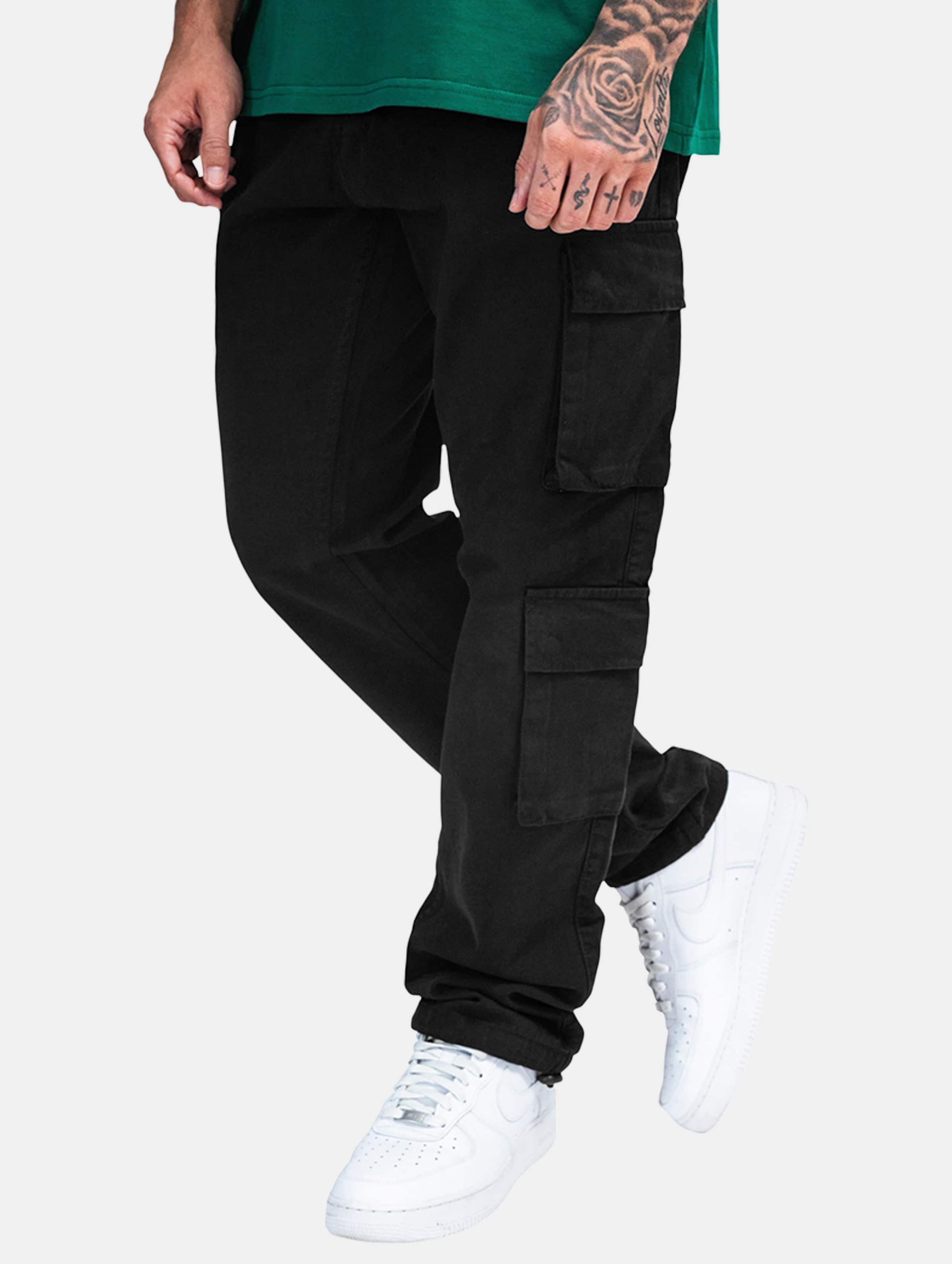 Dropsize Double Pocket Cargohose op kleur zwart, Maat 38/33