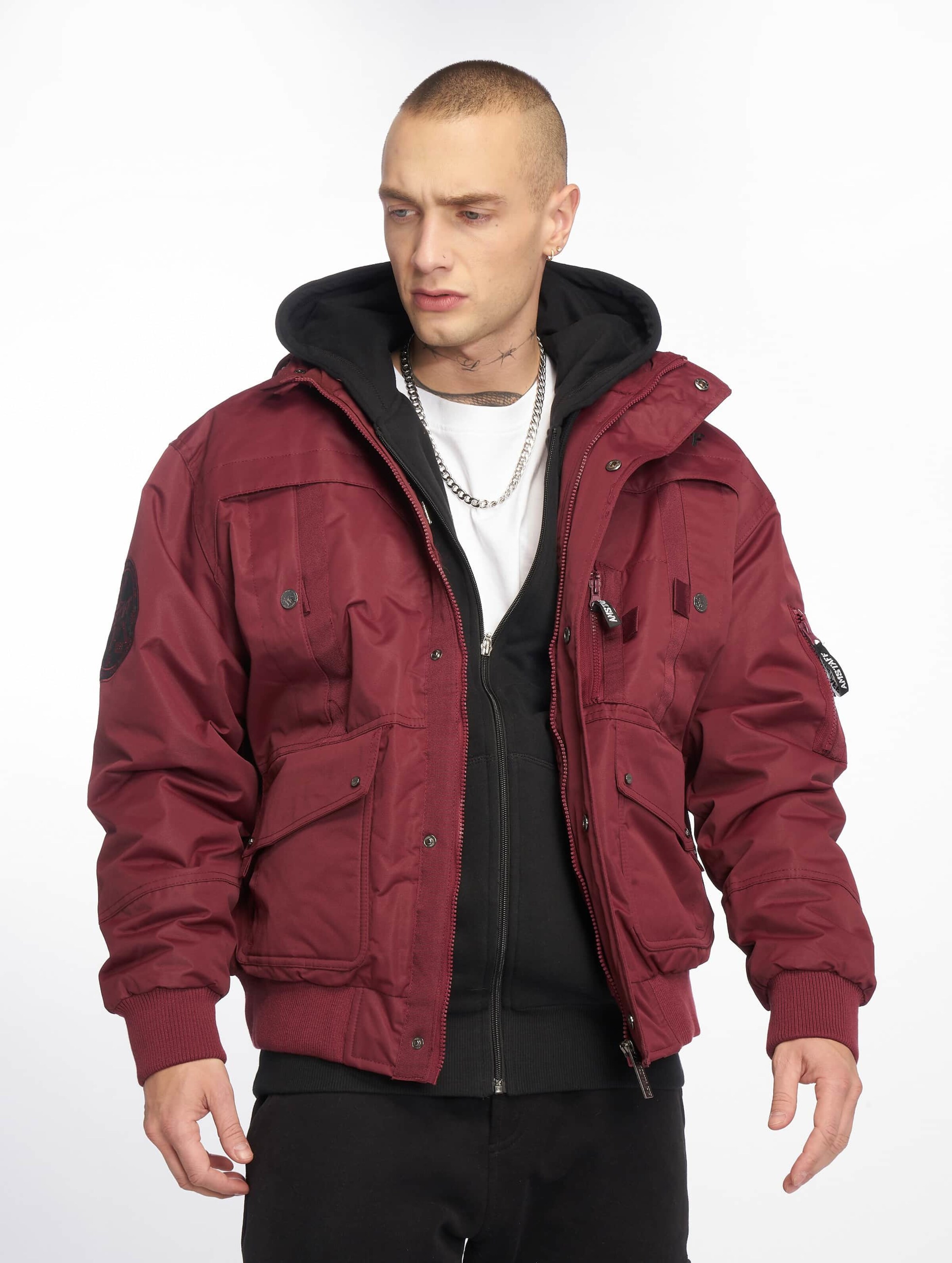 Amstaff Conex Winter Jacket Mannen op kleur rood, Maat XL