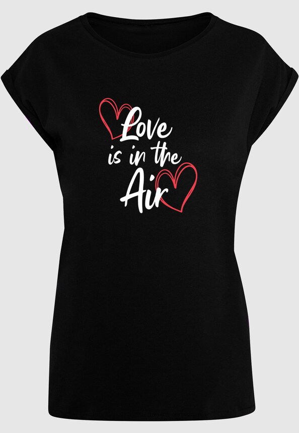 Ladies Valentines Day - Love is in the Air Extended Shoulder Tee-1