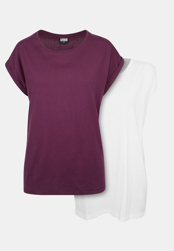 Ladies Extended Shoulder Tee 2-Pack-0