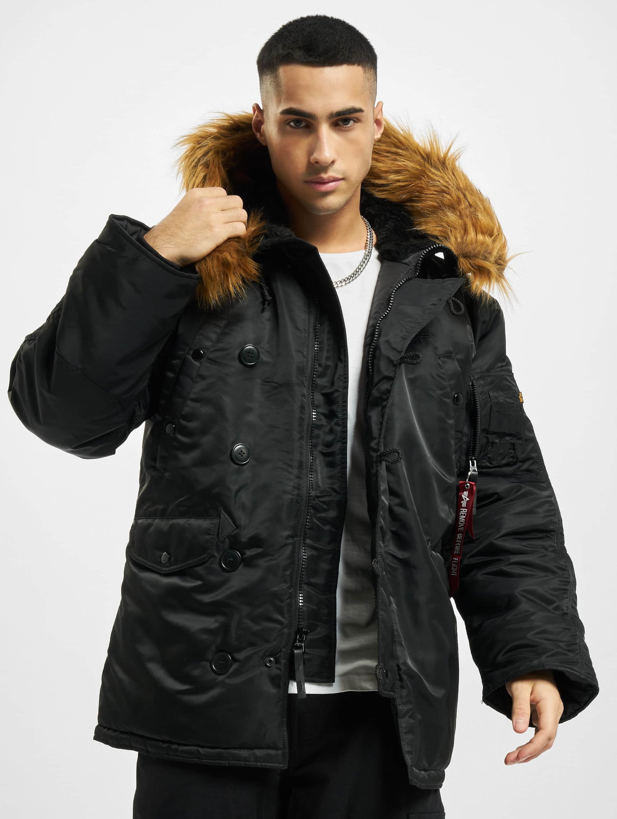 Alpha Industries N3B Winter Jacket Mannen op kleur zwart, Maat XXL