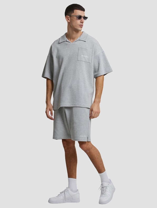 Another Cotton Lab Another Waffle Oversized Polo Shirt-3