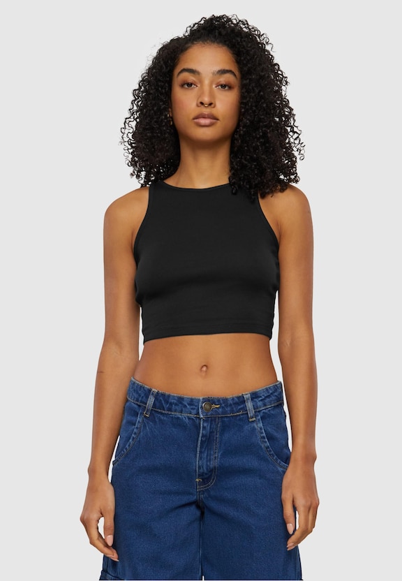 Ladies Organic Cropped Rib Top-0