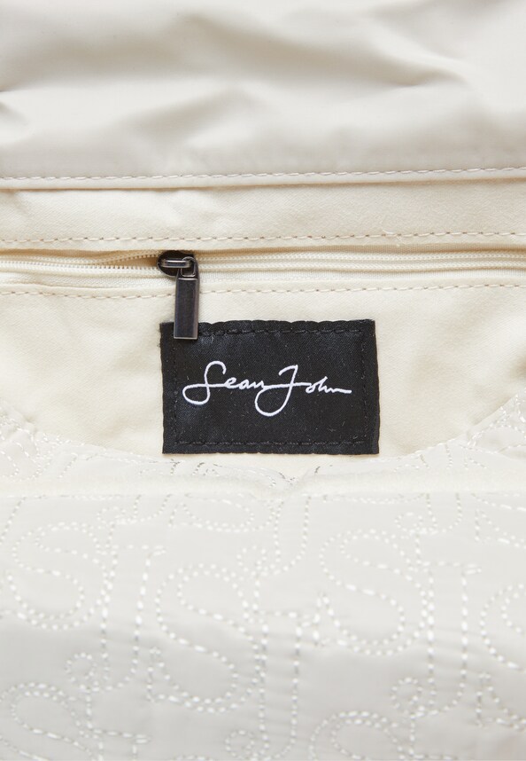 JA223-016-01 Monogram Logo Quilted Cross Shoulder Bag beige-3