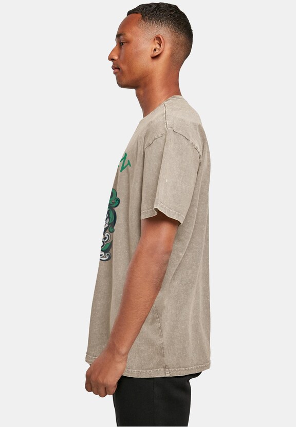 Harry Potter - Slytherin Crest Acid Washed Oversized Tee-1