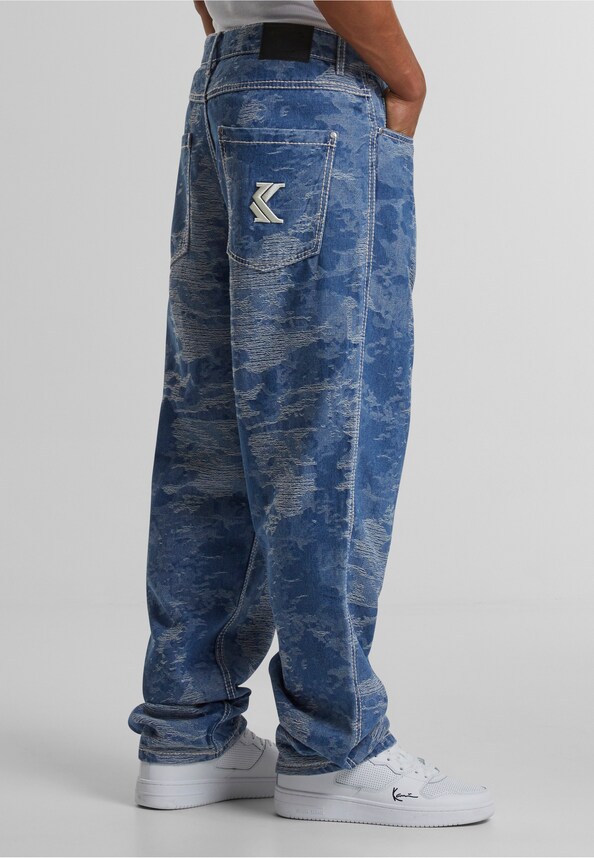 OG K Distress Camo Five Pocket Denim-3