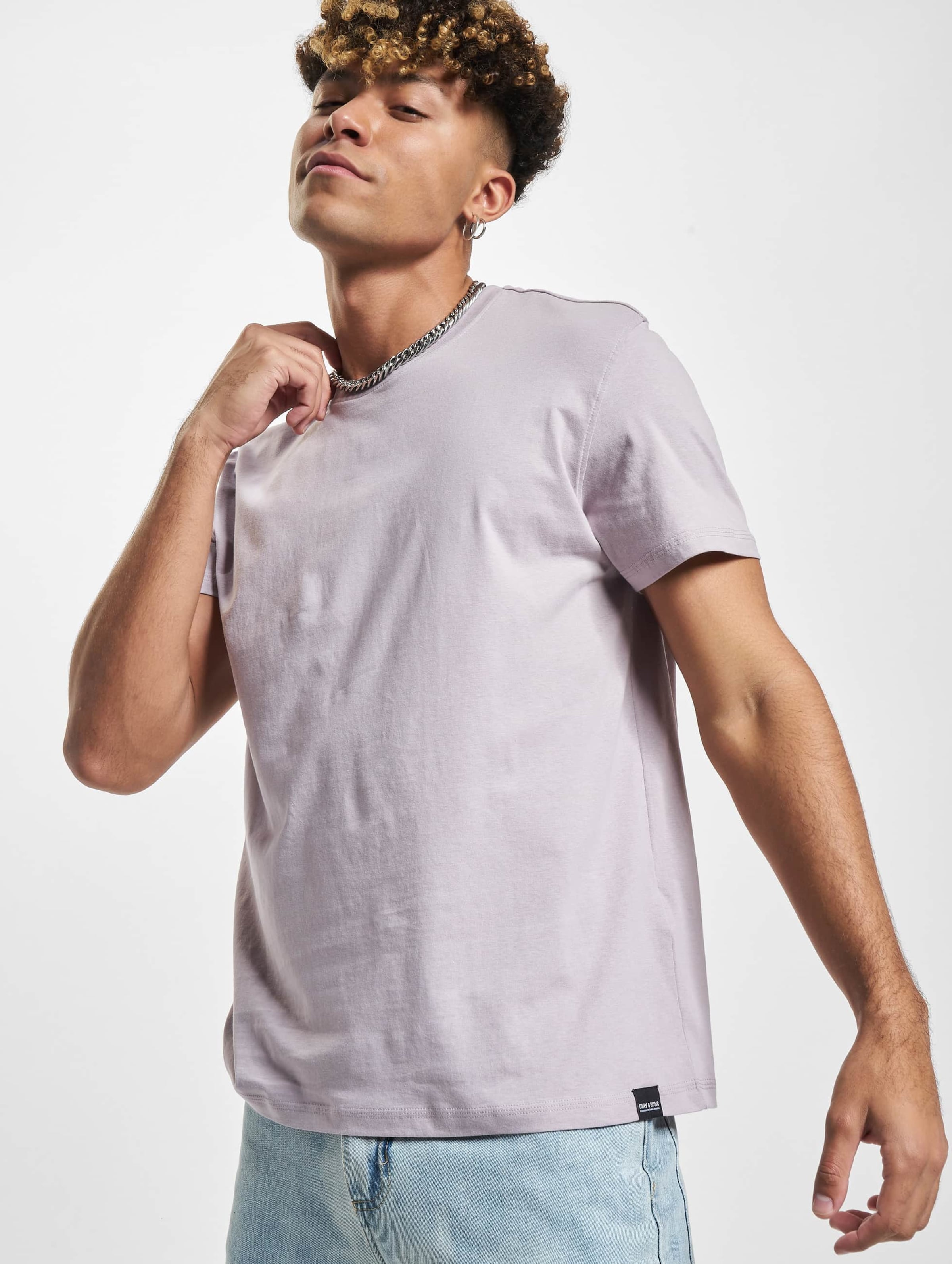 Only & Sons Max Life Stitch T-Shirt Mannen op kleur violet, Maat XS