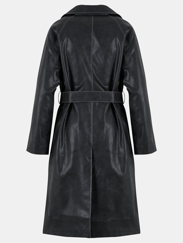 Urban Classics Ladies Vintage Leather Trenchcoat-5
