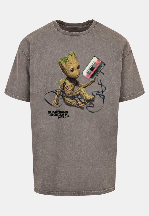 Guardians Of The Galaxy Vol2 - Groot Tape Acid Washed Oversized-2