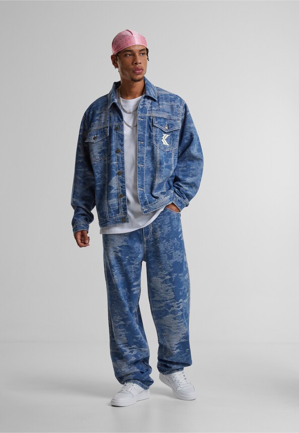OG K Distress Camo Five Pocket Denim-4