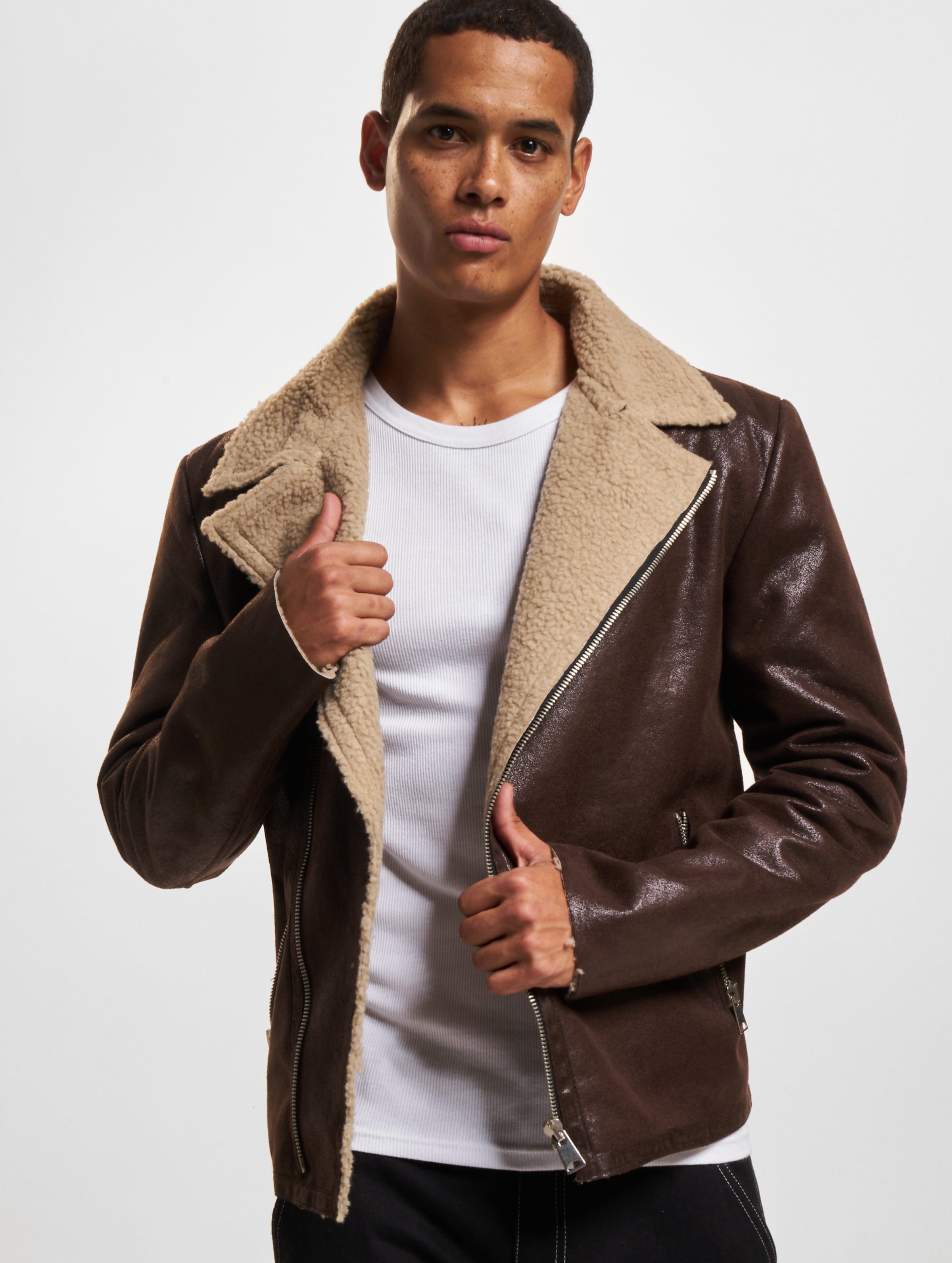 Sheepskin biker shop jacket mens