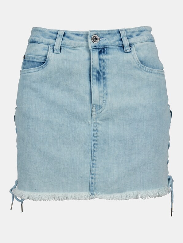 Ladies Denim Lace Up Skirt-6