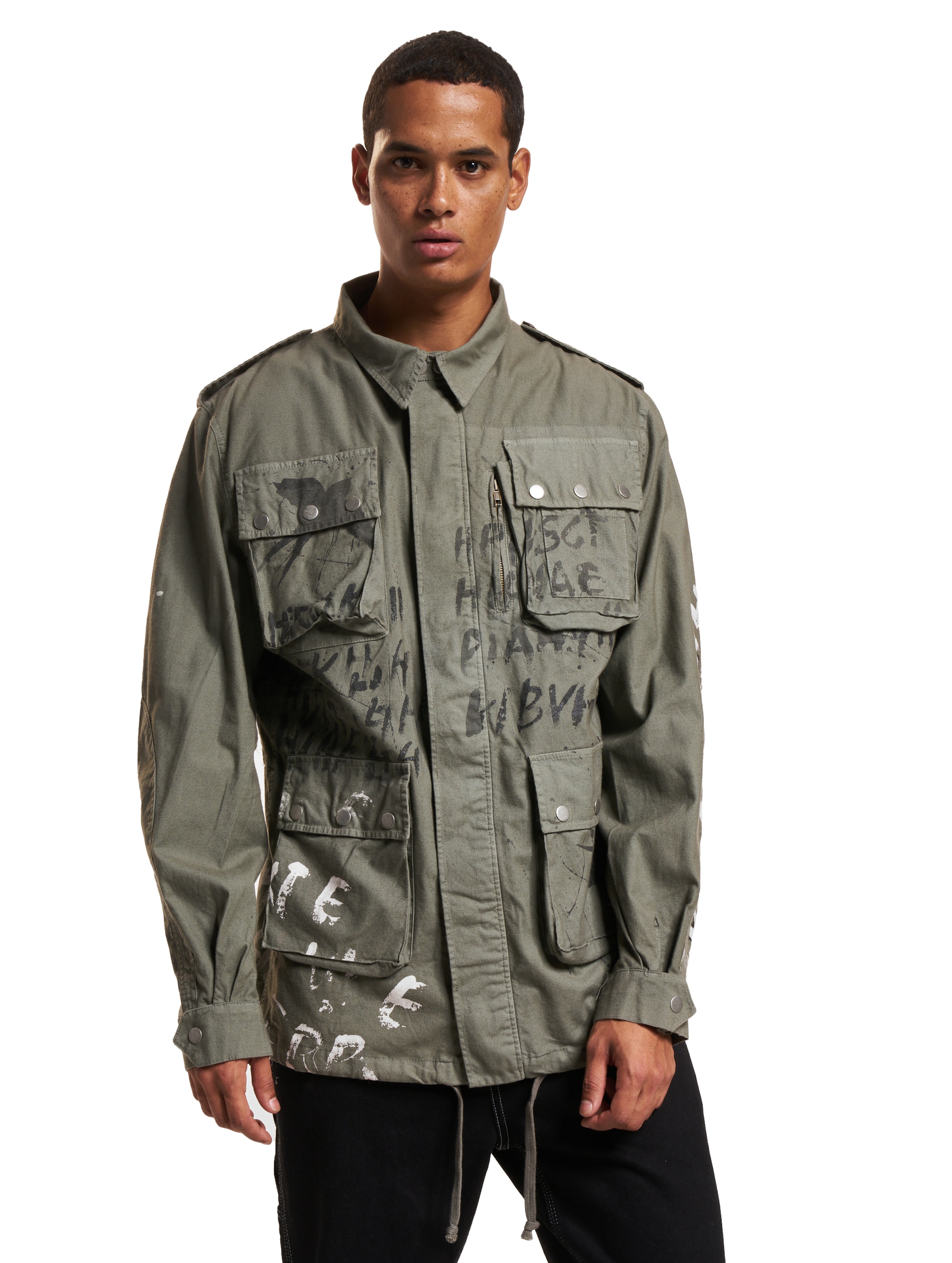 VSCT Clubwear Handpaint Military Lightweight Jacket Mannen op kleur kaki, Maat L