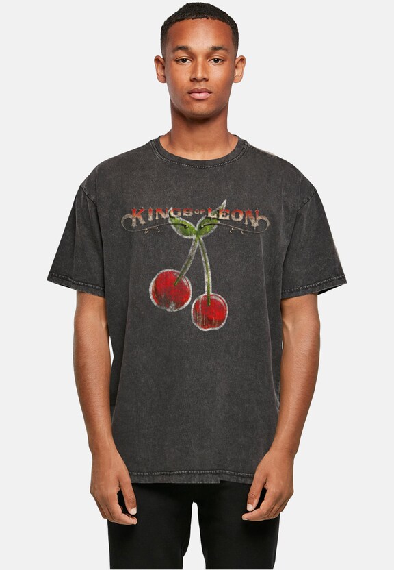 Kings Of Leon - Cherries Acid Washed Oversize Tee-0