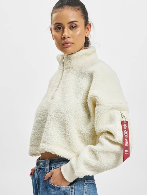 Teddy Oversized Cropped Half Zip-0