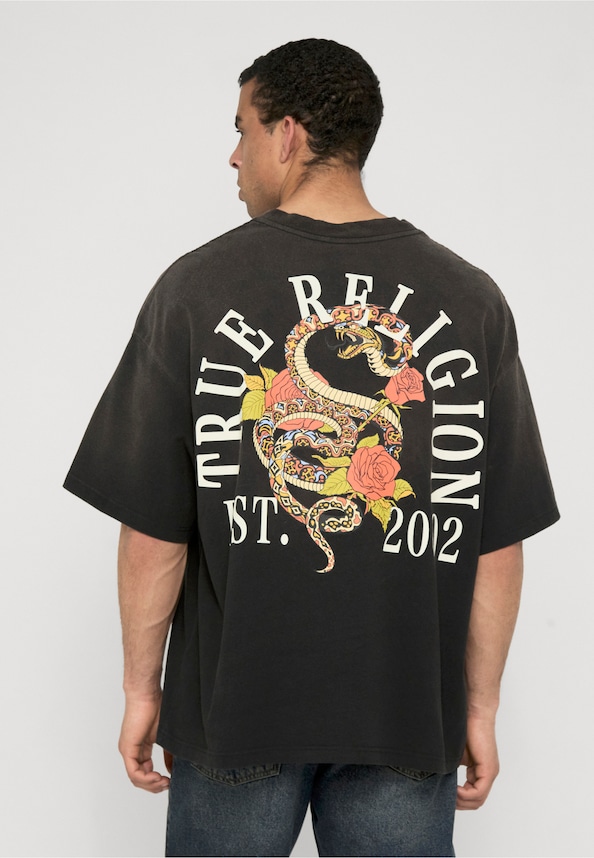 FLORAL SNAKE OVERSIZED TEE-1