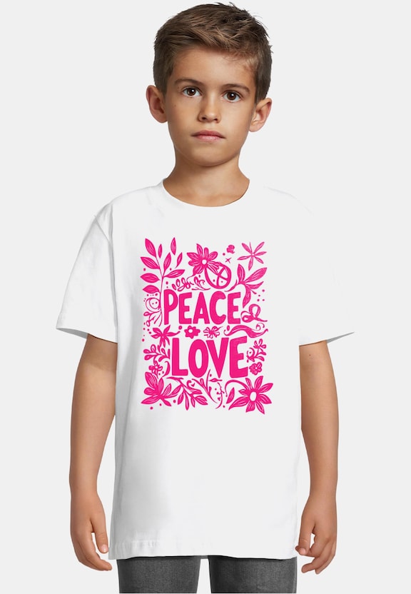 Kids Peace and Love - Basic Tee-0