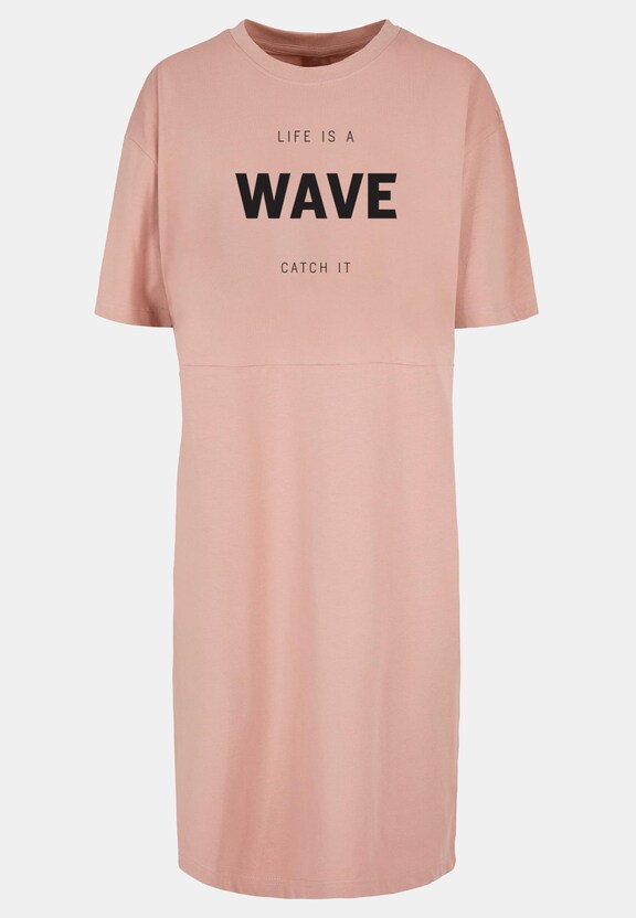 Ladies Summer - Life is a wave Oversized Slit Dress-4