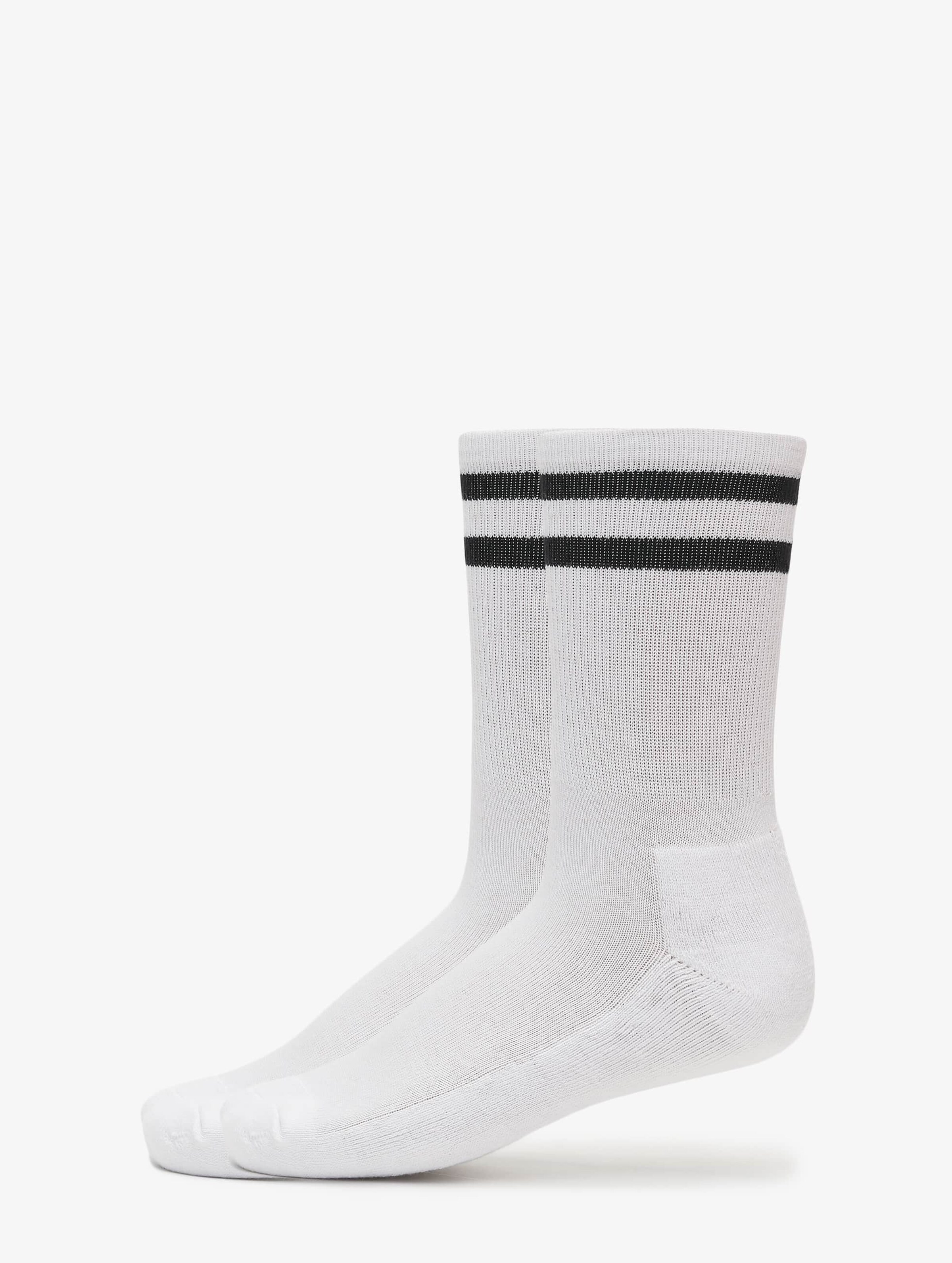 Urban Classics 2-Stripe Socks 2-Pack Vrouwen op kleur wit, Maat 43-46