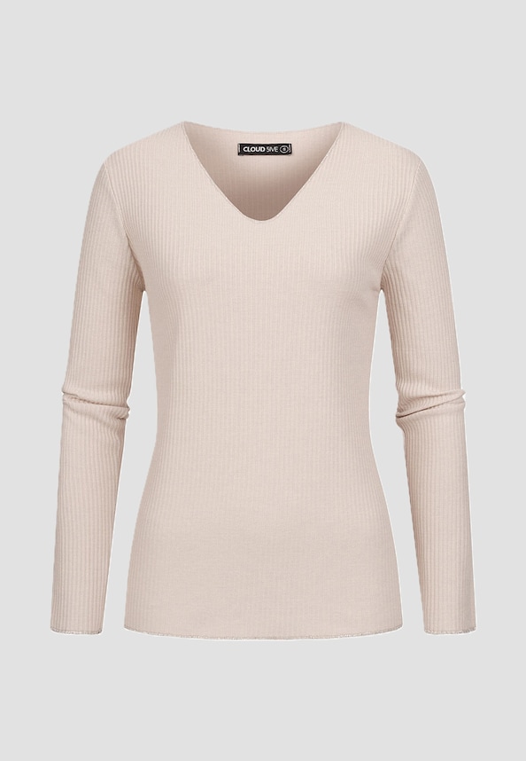 Cloud5ive V-NECK SHIRT LANGARM LUREXEINSATZ-0