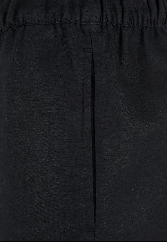 Ladies Linen Mixed Wide Pants-10