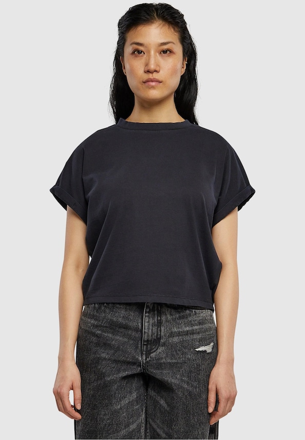 Ladies Short Pigment Dye Cut On Sleeve -2