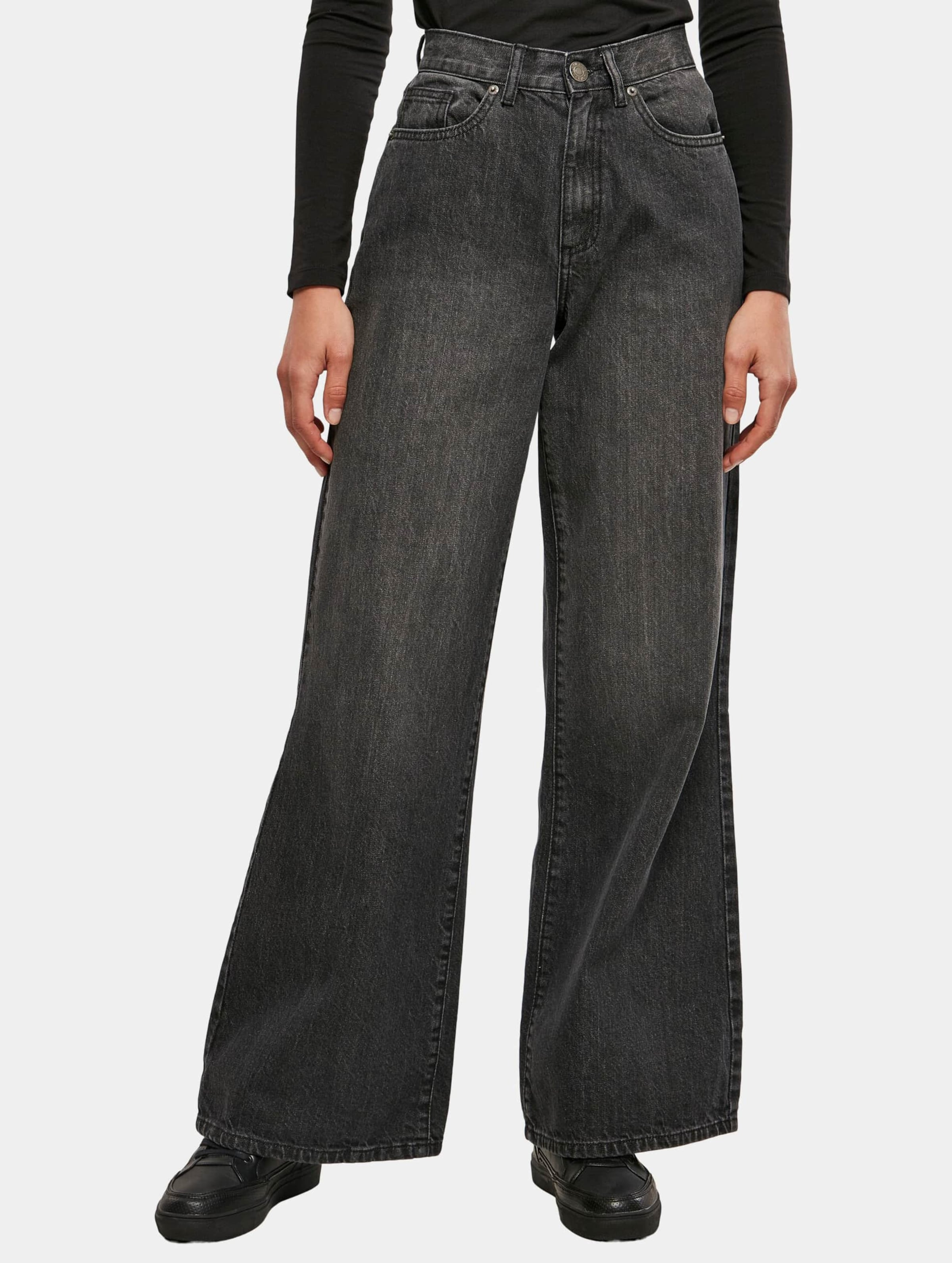 Urban Classics Ladies Wide Leg Loose Fit Jeans Vrouwen op kleur zwart, Maat 31
