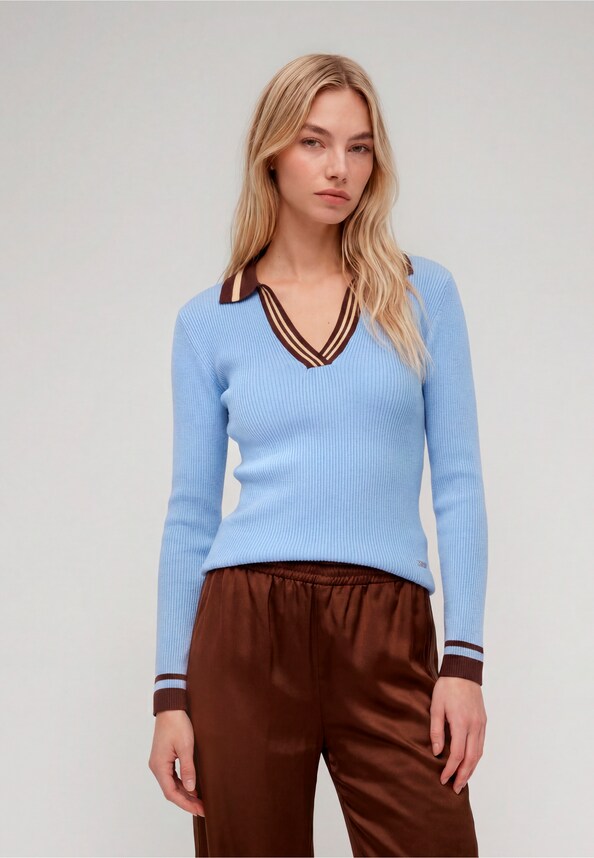 Rib Knit Polo-0
