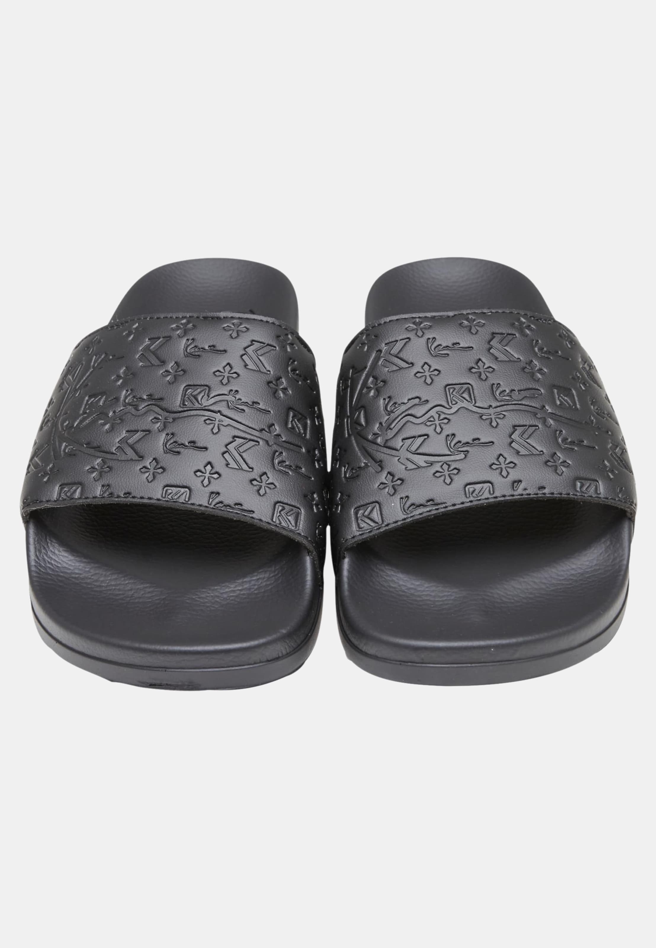 KARL KANI◆メンズ レザーサンダル Street Slide PRM [black] Karl Kani Street Slide PRM negro (KKSLDSM000021)