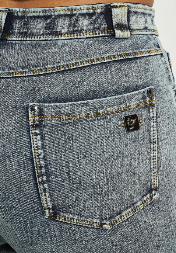 High Waist Wide Leg - Washed Denim-2