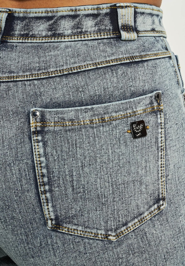 High Waist Wide Leg - Washed Denim-2